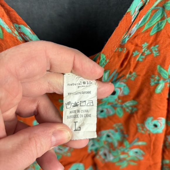 EUC NATURAL LIFE Women’s Boho Flowy Spaghetti Strap tank sz Large - Picture 5 of 8